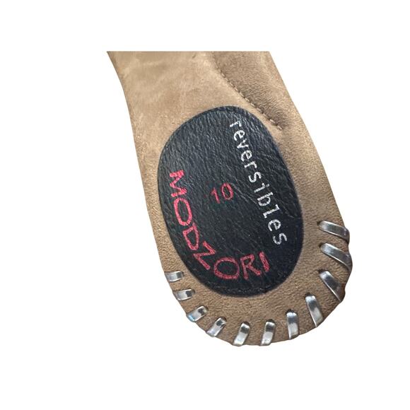 Women 10 Reversibles Modzori Tita 5 Leather Sandals Black White Shoes Wedges - Picture 8 of 9